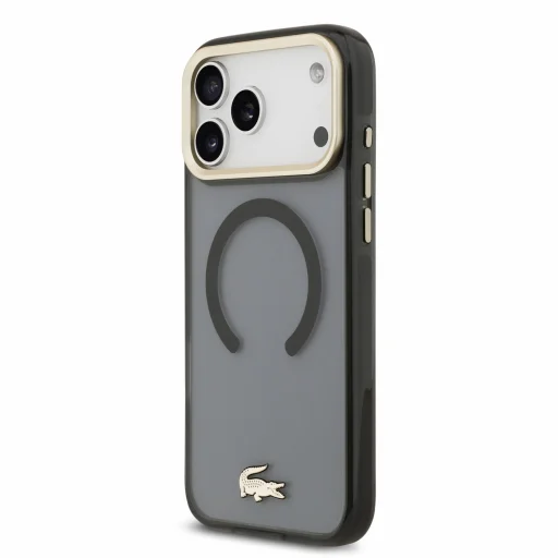 Apple iPhone 18 Pro Max čierne Lacoste IML Petit Pique Gold Logo MagSafe nárazuvzdorné puzdro - 2