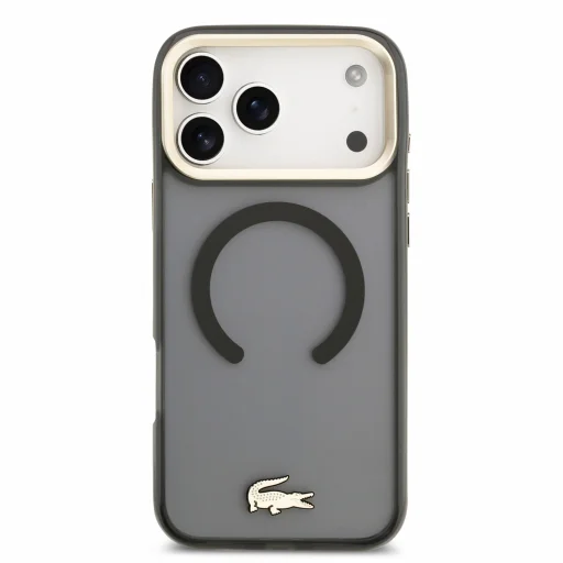 Apple iPhone 18 Pro Max čierne Lacoste IML Petit Pique Gold Logo MagSafe nárazuvzdorné puzdro - 3