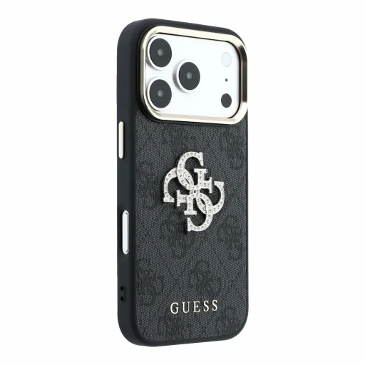iPhone 18 Pro čierny zadný kryt Guess PU 4G Strass Metal Logo - 4