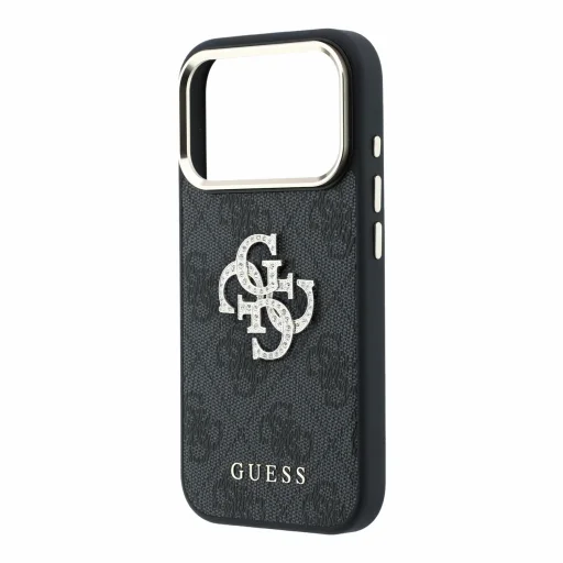 iPhone 18 Pro čierny zadný kryt Guess PU 4G Strass Metal Logo - 5