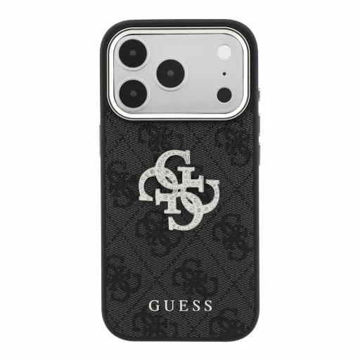 iPhone 18 Pro čierny zadný kryt Guess PU 4G Strass Metal Logo - 3