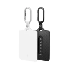 Spigen súprava 2 ks puzdier na kľúčovú kartu Tesla biela / čierna s karabínami a ochrannými fóliami (ACP11405)