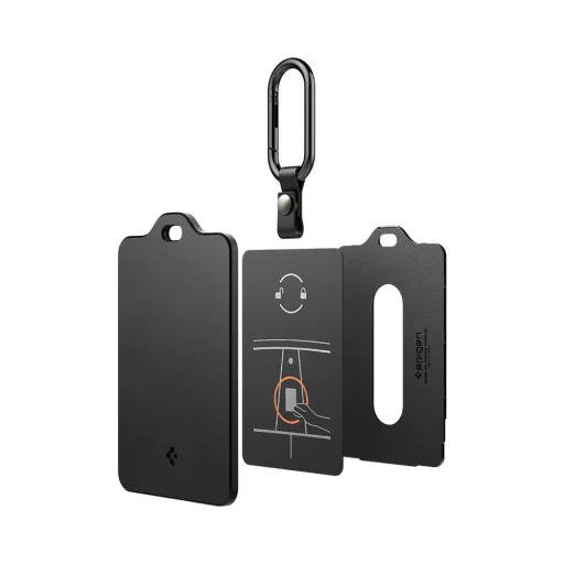 Spigen súprava 2 ks puzdier na kľúčovú kartu Tesla biela / čierna s karabínami a ochrannými fóliami (ACP11405) - 2