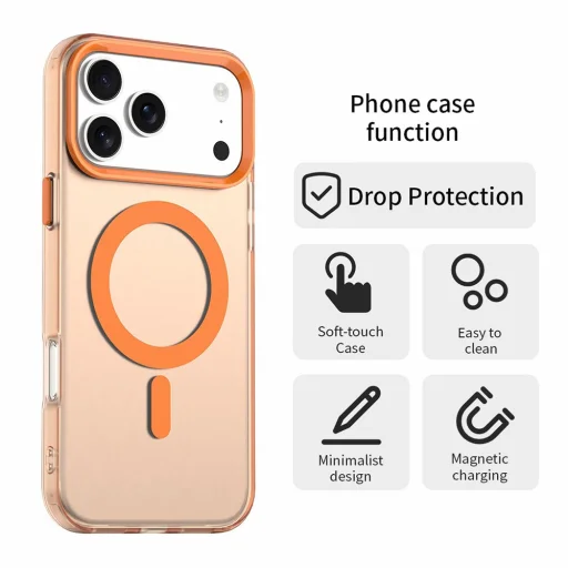  iPhone 18 Pro / iPhone 17 Pro narancssárga Techsuit CandyCase MagSafe tok - 6