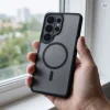 Samsung Galaxy A27 / A36 / A37 / A56 čierny ochranný kryt Forcell F-Protect Smoke Hybrid Premium Lite kompatibilný s MagSafe thumbnail