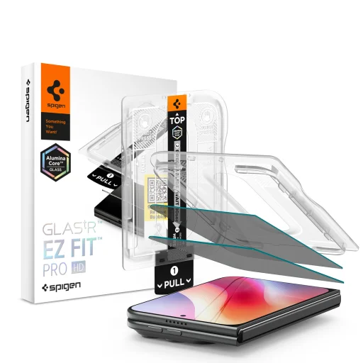 iPhone Duo Spigen Glass.tR EZ Fit Pro HD privátne ochranné tvrdené sklo, balenie 2 ks - 1