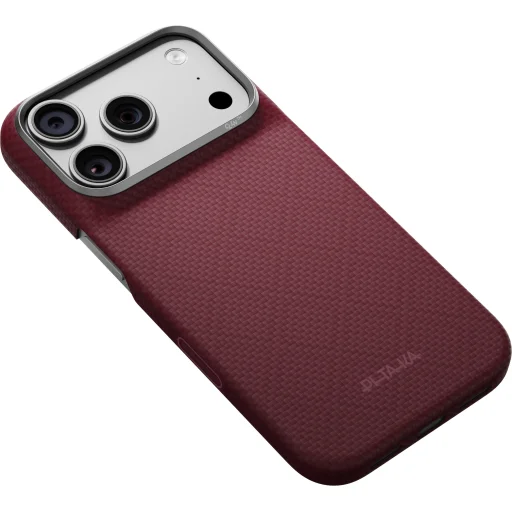  iPhone 18 Pro / 17 Pro bordó Pitaka Edge Case Argyle védőtok - 4