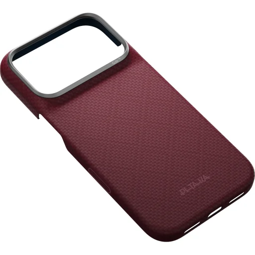  iPhone 18 Pro / 17 Pro bordó Pitaka Edge Case Argyle védőtok - 7