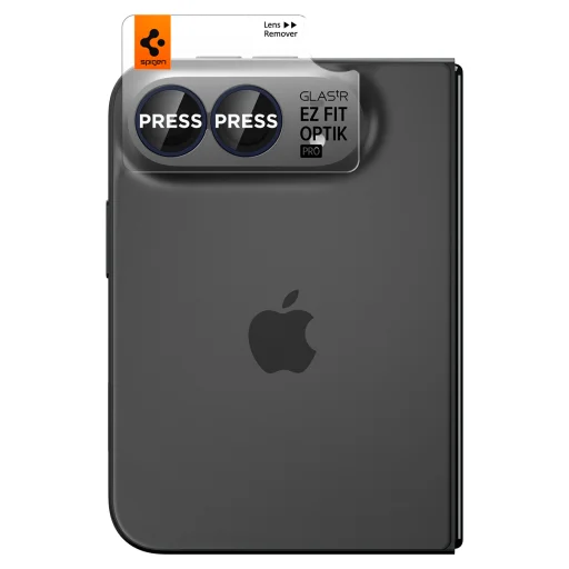 iPhone Duo Čierne Spigen Glass tR EZ Fit Optik Pro ochranné tvrdené sklo na šošovku fotoaparátu, 2 ks - 2