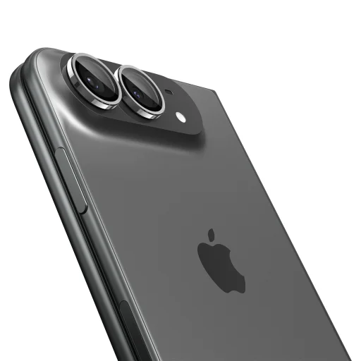 iPhone Duo biele Spigen Glass tR EZ Fit Optik Pro ochranné tvrdené sklo na kameru, 2 ks - 3