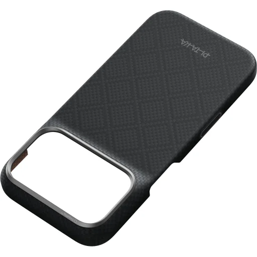 iPhone 18 Pro / 17 Pro bazaltovo čierny Pitaka Edge Case Argyle ochranný kryt z aramidových vlákien MagSafe - 2