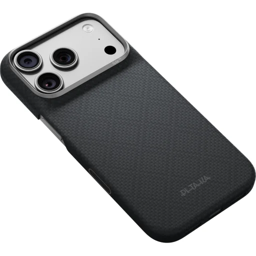  iPhone 18 Pro / 17 Pro bazaltfekete Pitaka Edge Case Argyle aramid szálas MagSafe védőtok - 4