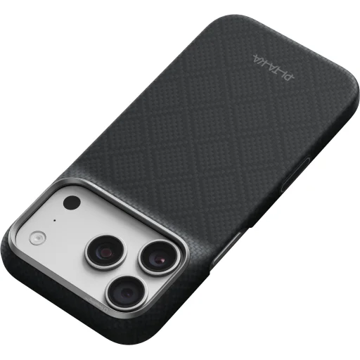 iPhone 18 Pro / 17 Pro bazaltfekete Pitaka Edge Case Argyle aramid szálas MagSafe védőtok - 5