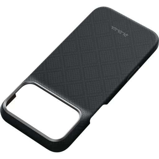 iPhone 18 Pro Max / 17 Pro Max Pitaka Edge Case Argyle MagSafe ochranný kryt z aramidových vlákien, bazaltová čierna - 2