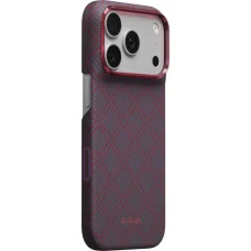  iPhone 18 Pro / 17 Pro kék-piros Pitaka Edge Case Argyle prémium aramidszálas védőtok