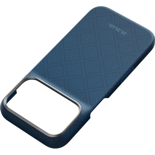 iPhone 18 Pro / 17 Pro polnočná modrá Pitaka Edge Case Argyle ochranný kryt z aramidových vlákien s podporou MagSafe - 2