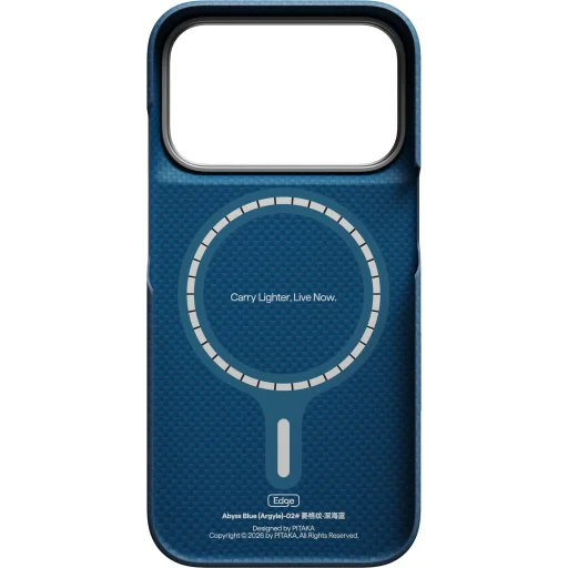 iPhone 18 Pro / 17 Pro polnočná modrá Pitaka Edge Case Argyle ochranný kryt z aramidových vlákien s podporou MagSafe - 3