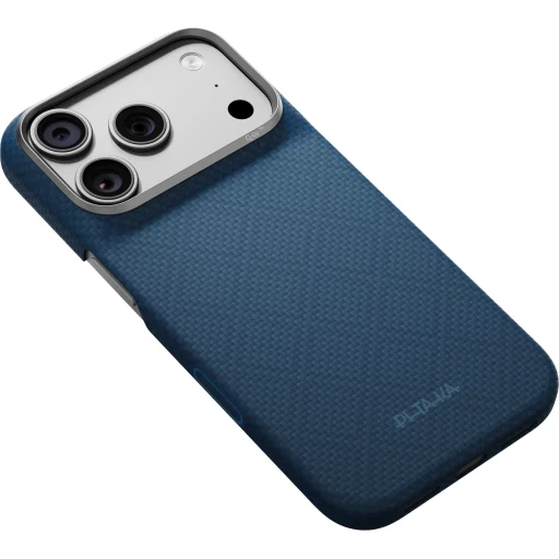 iPhone 18 Pro / 17 Pro polnočná modrá Pitaka Edge Case Argyle ochranný kryt z aramidových vlákien s podporou MagSafe - 4