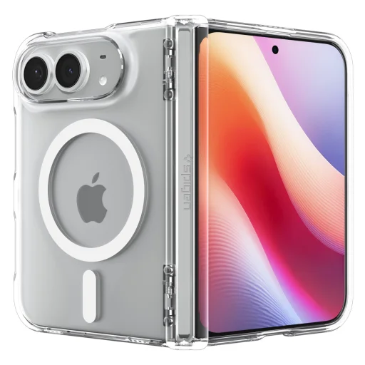  Apple iPhone Duo átlátszó fehér Spigen Ultra Hybrid Pro MagSafe tok - 5