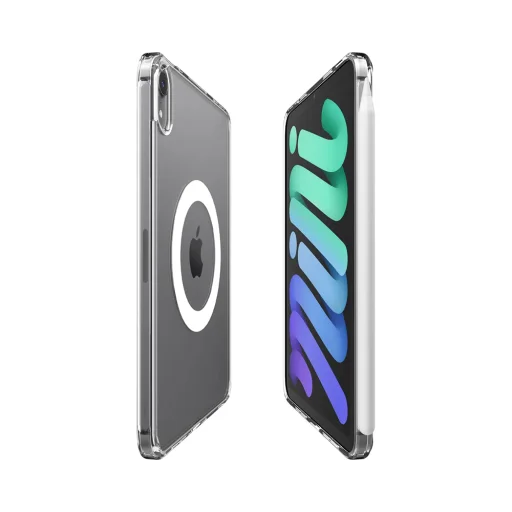 Apple iPad mini 6 (2021) / iPad mini 7 (2024) priehľadný biely Spigen Ultra Hybrid MagFit ochranný kryt - 2