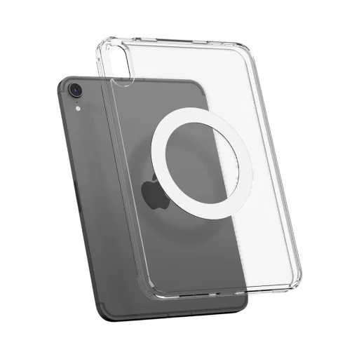 Apple iPad mini 6 (2021) / iPad mini 7 (2024) priehľadný biely Spigen Ultra Hybrid MagFit ochranný kryt - 4