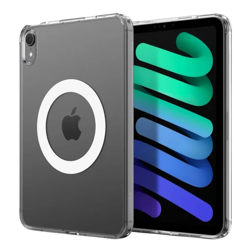 Apple iPad mini 6 (2021) / iPad mini 7 (2024) priehľadný biely Spigen Ultra Hybrid MagFit ochranný kryt - 1