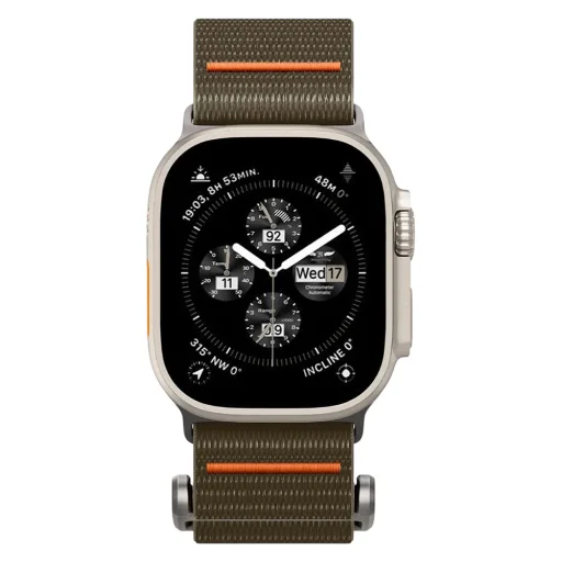 Apple Watch 1/2/3/4/5/6/7/8/9/10/SE/SE 2/Ultra/Ultra 2/3/4 (42/44/45/46/49 mm) khaki remienok pre inteligentné hodinky Spigen DuraPro Flex - 3
