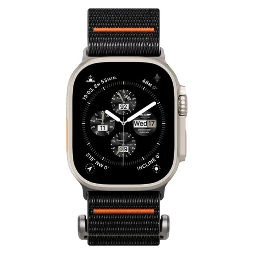 Apple Watch 1/2/3/4/5/6/7/8/9/10/SE/SE 2/Ultra/Ultra 2/3/4 (42/44/45/46/49 mm) čierny remienok pre inteligentné hodinky Spigen DuraPro Flex (AMP05981) - 3