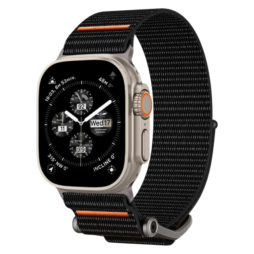 Apple Watch 1/2/3/4/5/6/7/8/9/10/SE/SE 2/Ultra/Ultra 2/3/4 (42/44/45/46/49 mm) čierny remienok pre inteligentné hodinky Spigen DuraPro Flex (AMP05981) - 4
