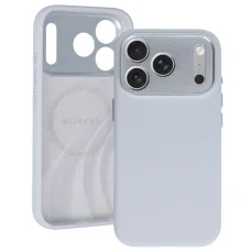 iPhone 18 Pro sivé puzdro Liavec Silk Shield s kovovým rámčekom kamery