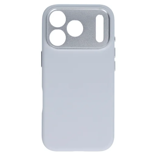 iPhone 18 Pro sivé puzdro Liavec Silk Shield s kovovým rámčekom kamery - 3