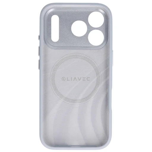 iPhone 18 Pro sivé puzdro Liavec Silk Shield s kovovým rámčekom kamery - 4