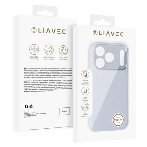 iPhone 18 Pro sivé puzdro Liavec Silk Shield s kovovým rámčekom kamery - 5