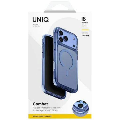 iPhone 18 Pro Max / 17 Pro Max modré puzdro UNIQ Combat s magnetickým nabíjaním - 7