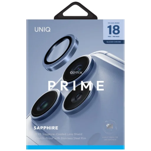 iPhone 18 Pro / iPhone 18 Pro Max ľadovcový chróm UNIQ Optix Prime zafírová ochrana šošovky fotoaparátu - 4