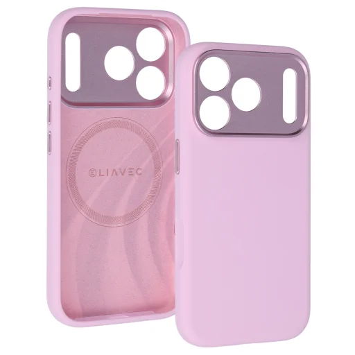 iPhone 18 Pro Max ružové silikónové puzdro Liavec Silk Shield s kovovou ochranou fotoaparátu - 2