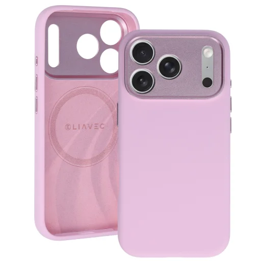 iPhone 18 Pro Max ružové silikónové puzdro Liavec Silk Shield s kovovou ochranou fotoaparátu - 1