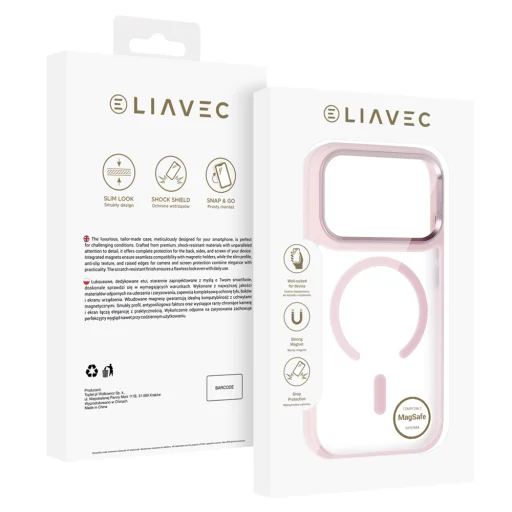  iPhone 18 Pro rózsaszín Liavec Cloudy Case fém kamerakerettel - 5