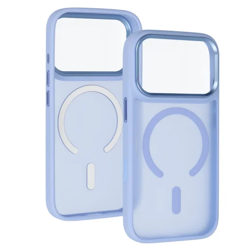  iPhone 18 Pro Max világoskék Liavec Cloudy Case fém kamerakeretes hátlaptok - 4