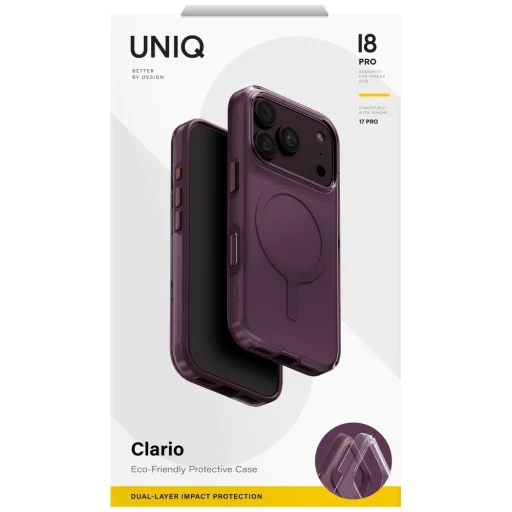 iPhone 18 Pro / 17 Pro fialové puzdro UNIQ Clario Magclick Charging - 6