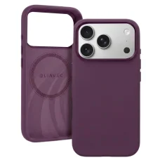iPhone 18 Pro fialové silikónové puzdro Liavec Silky Case s kovovým rámom fotoaparátu a MagSafe
