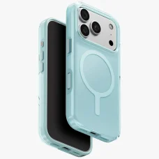 Modrý ochranný kryt UNIQ Clario Magclick Charging pre iPhone 18 Pro / 17 Pro