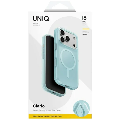 Modrý ochranný kryt UNIQ Clario Magclick Charging pre iPhone 18 Pro / 17 Pro - 7
