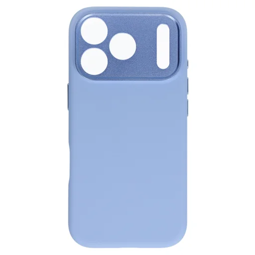  iPhone 18 Pro világoskék Liavec Silk Shield szilikon védőtok fém kamerakerettel - 3