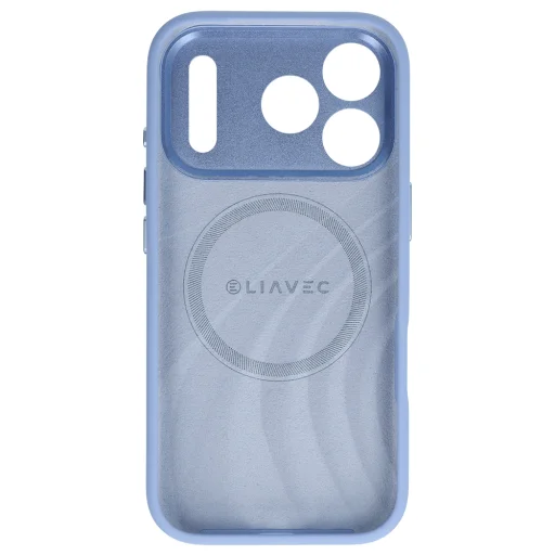 iPhone 18 Pro svetlomodré silikónové ochranné puzdro Liavec Silk Shield s kovovým rámom fotoaparátu - 4