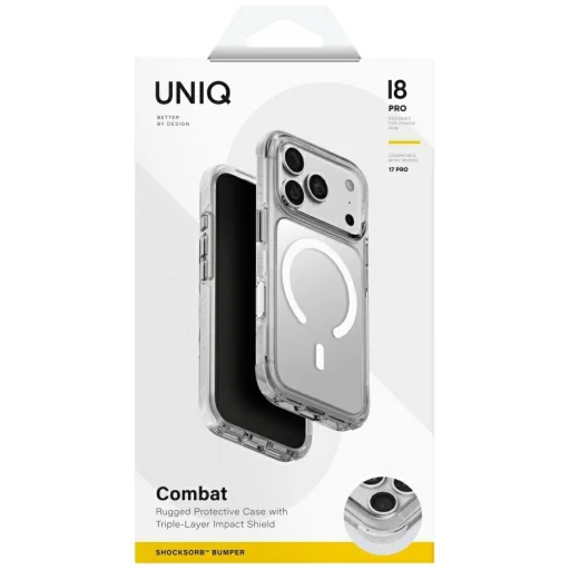 Biele puzdro UNIQ Combat pre iPhone 18 Pro / 17 Pro s podporou nabíjania MagClick - 6