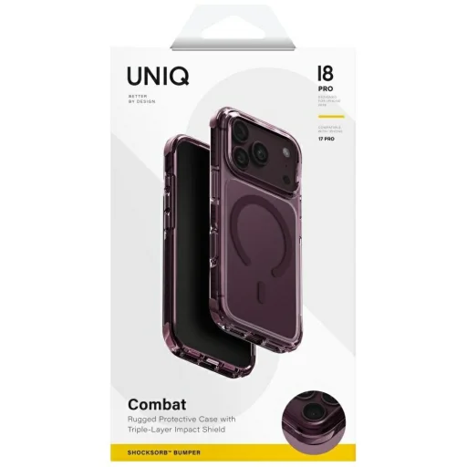 iPhone 18 Pro / 17 Pro bordový UNIQ Combat MagClick ochranný kryt - 9