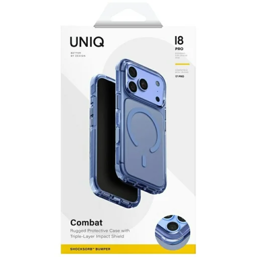 Modrý ochranný kryt UNIQ Combat Magclick Charging pre iPhone 18 Pro / 17 Pro - 7