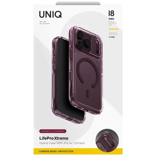  iPhone 18 Pro / 17 Pro bordó UNIQ LifePro Xtreme Magclick Charging tok - 7