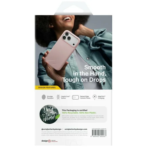 Modré puzdro UNIQ Lino pre iPhone 18 Pro / 17 Pro, kompatibilné s MagClick - 6